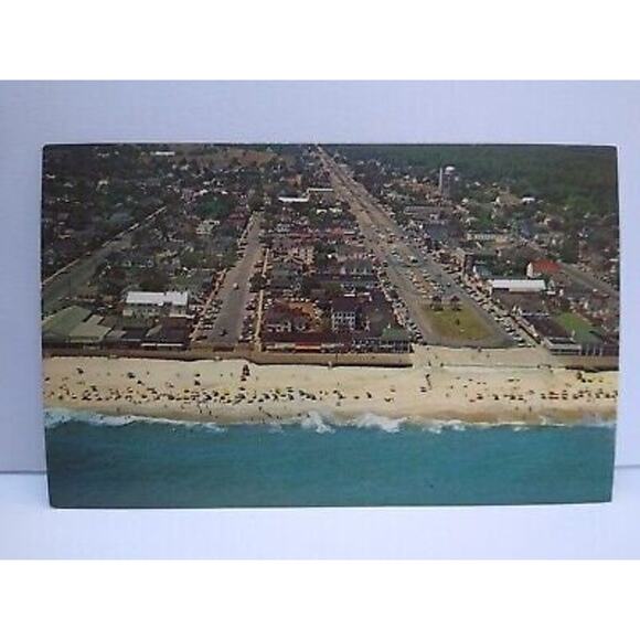 Rehoboth Beach Delaware Postcard Beach Buildings Arial Atlantic Ocean Unused - Picture 2 of 3